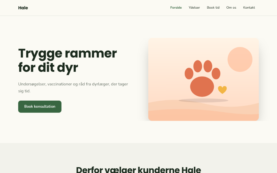 Screenshot der Vorlage Hale auf desktop