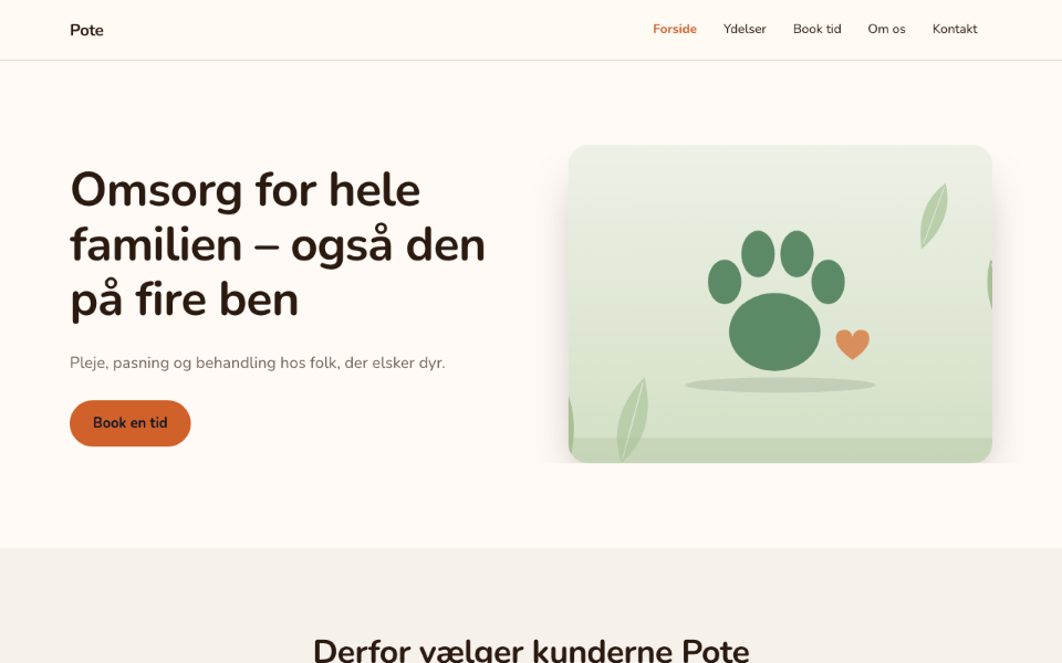 Screenshot der Vorlage Pote auf desktop