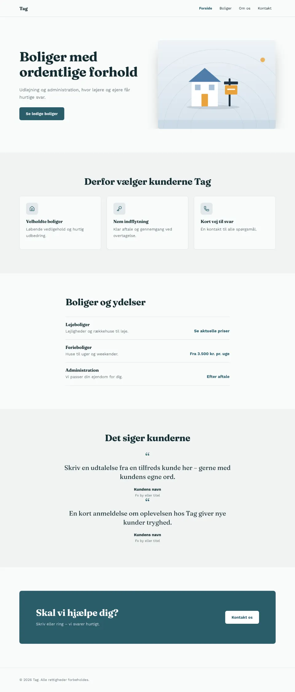 Screenshot der Vorlage Tag auf desktop