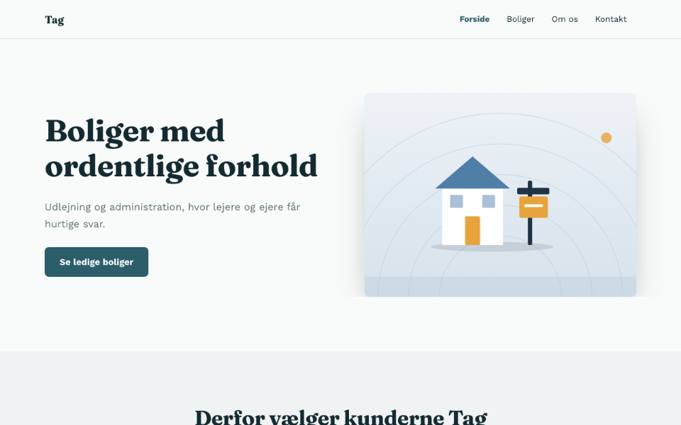 Screenshot der Vorlage Tag auf desktop