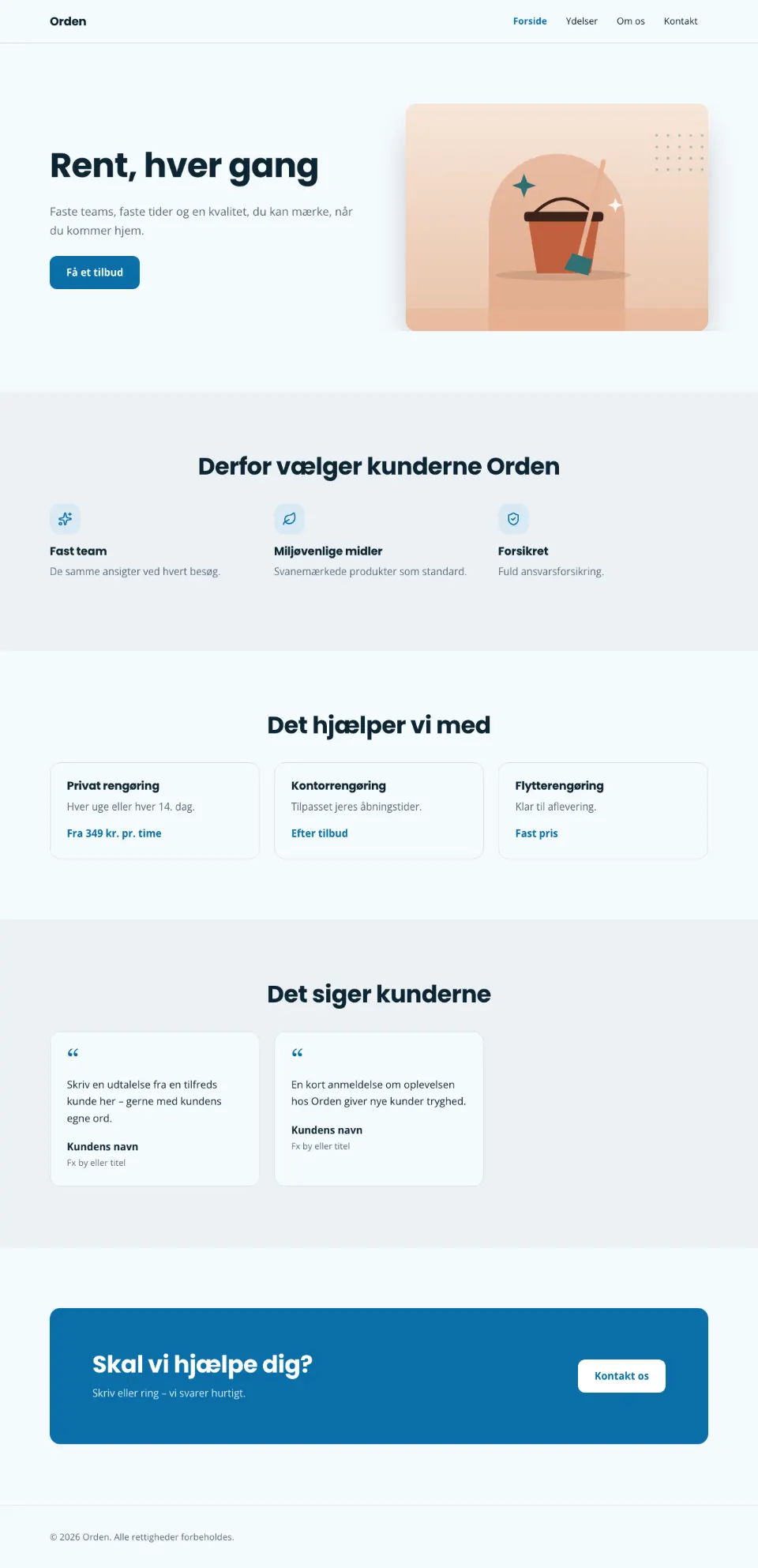 Screenshot der Vorlage Orden auf desktop