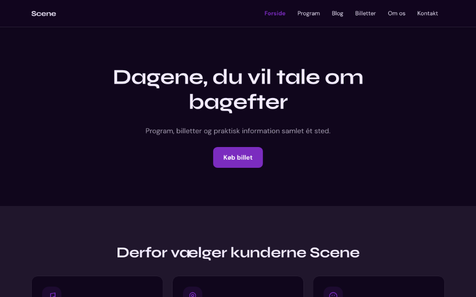 Skærmbillede af skabelonen Scene på computer
