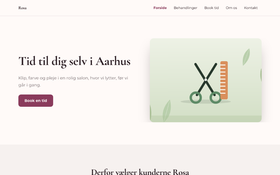 Screenshot der Vorlage Rosa auf desktop