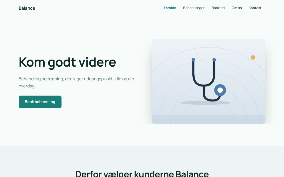 Screenshot of the Balance template on desktop