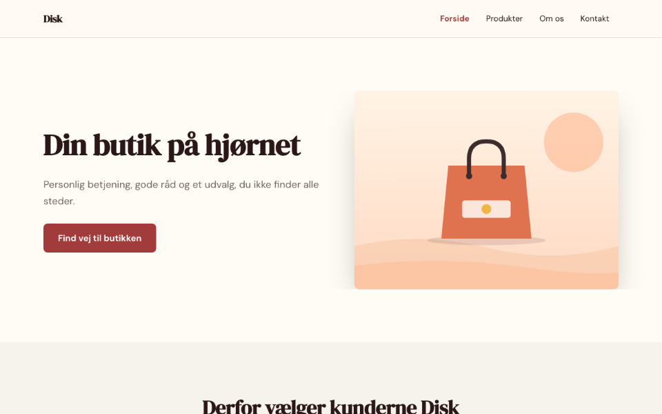 Skärmbild av mallen Disk på dator