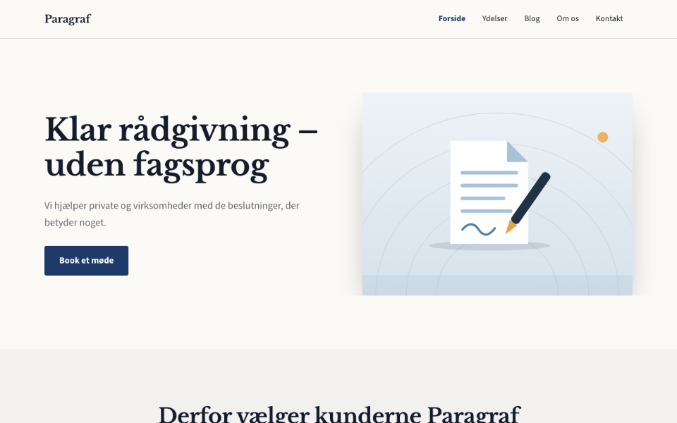 Screenshot der Vorlage Paragraf auf desktop