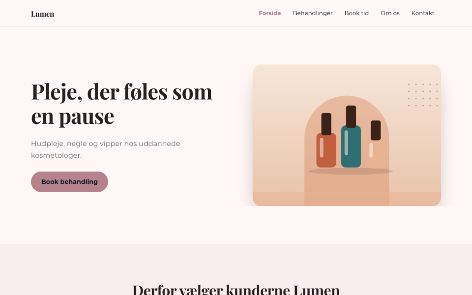Screenshot of the Lumen template on desktop